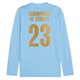 Camisola Manchester City Champions of Europe 1º Equipamento 2023-24 Manga Comprida
